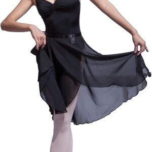 Elegant Black Ballet Wrap Skirt